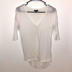 Express White 3/4 Long Sleeve Shirt